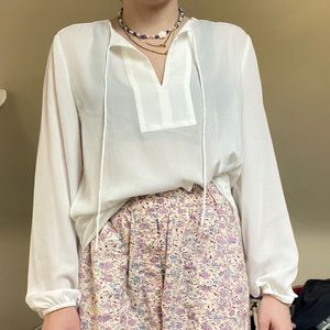 White long sleeve blouse shirt size xs